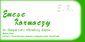 emese kormoczy business card
