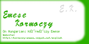 emese kormoczy business card